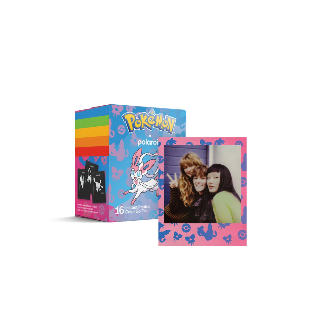 Polaroid Go Color Film Pokémon Sylveon Edition double pack box with a pastel Sylveon-framed instant photo