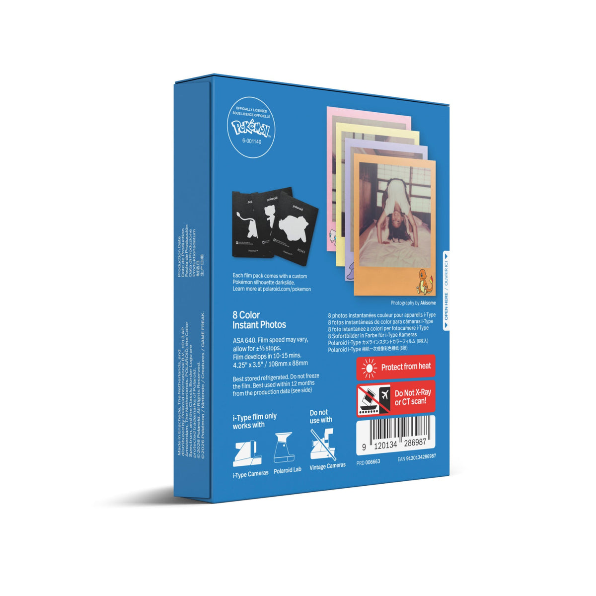 Back of the Polaroid Color i-Type Film Pokémon Edition box