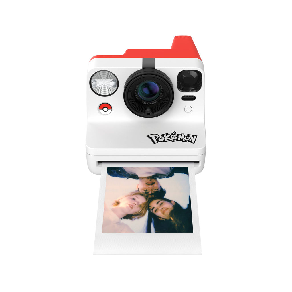 Polaroid Now Gen 3 Pokémon Edition ejecting an i-Type instant photo