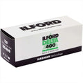 White and black cardboard box of ilford delta 400 professional black & white film.
