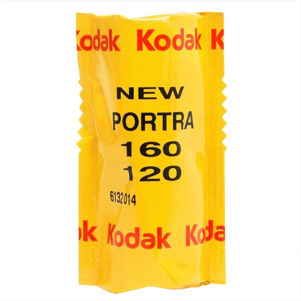 Yellow kodak portra 160/120 film pack with red and black text.