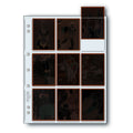 Print File 120-9HB archival page holding nine cut 120 film negatives in individual pockets